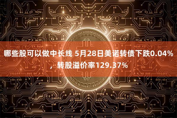 哪些股可以做中长线 5月28日美诺转债下跌0.04%，转股溢价率129.37%