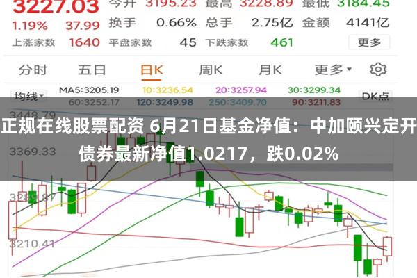 正规在线股票配资 6月21日基金净值：中加颐兴定开债券最新净值1.0217，跌0.02%