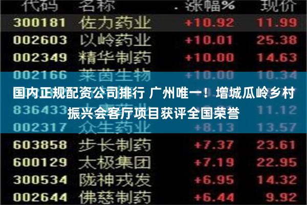 国内正规配资公司排行 广州唯一！增城瓜岭乡村振兴会客厅项目获评全国荣誉